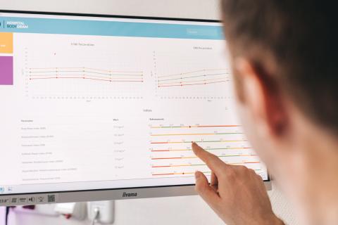 Sportmedizin Messung, Daten und Werte auf dem Bildschirm